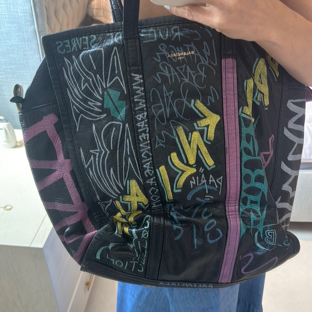 Black Graffiti Tote Bag